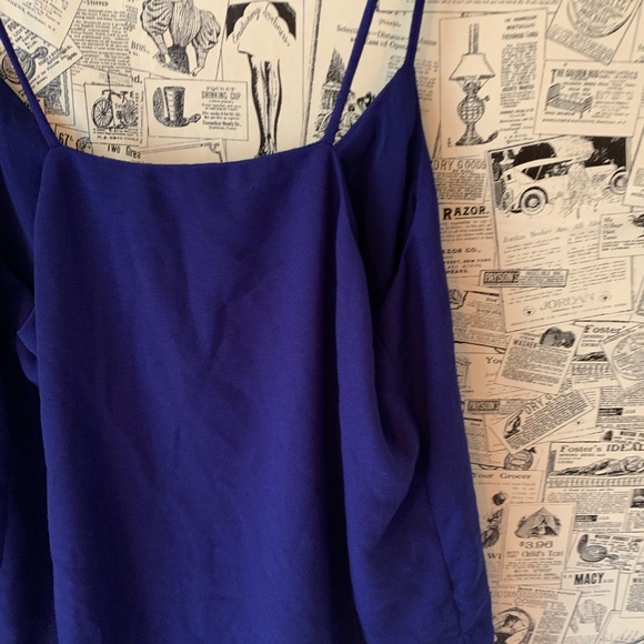 Zara Blue Cami Sleeveless Blouse Top SZ Medium - Picture 6 of 8